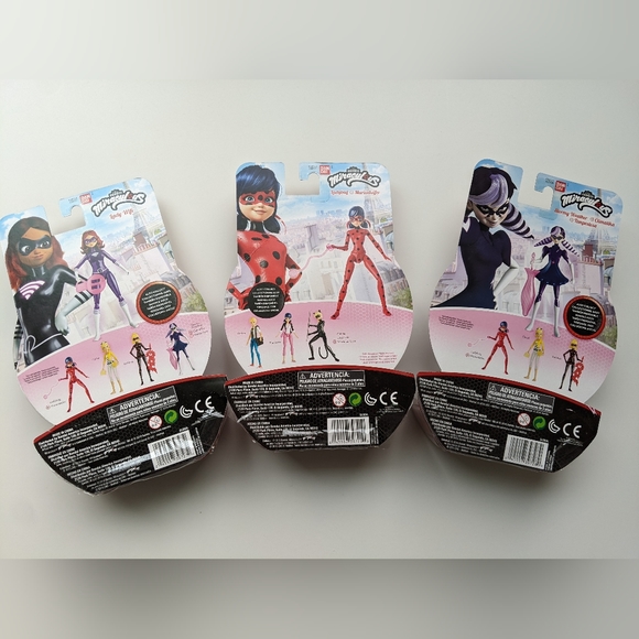 Set of 3: Miraculous Paris Action Figures, Ladybug the Hero + 2 Villains, NWT - Picture 2 of 13